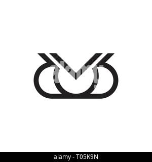 letters dd simple geometric line logo Stock Vector