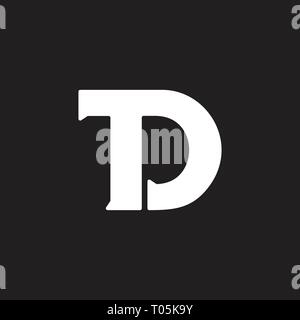 letters td simple geometric linked logo vector Stock Vector