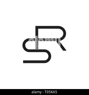 letters sr linked line logo vector Stock Vector