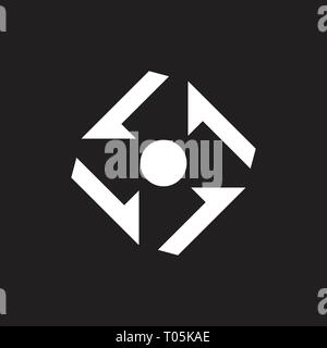 circle negative space turbine logo vector Stock Vector