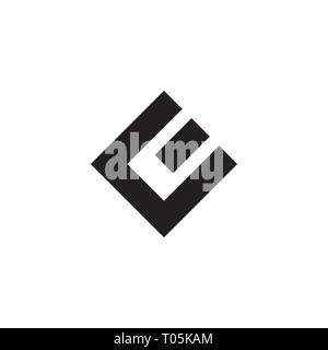 letters ce simple square line geometric logo vector Stock Vector