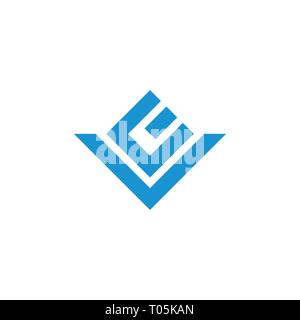 letters ev simple geometric line logo vector Stock Vector