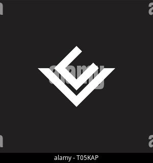 letters cv simple geometric line logo vector Stock Vector