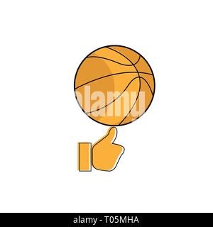 Icon basketball on the finger. Icon, Vector Illustration Stock Vector