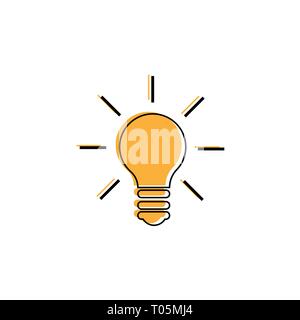 Light Bulb line icon vector. Idea sign, solution, thinking concept. Lighting Electric lamp. Electricity, shine Stock Vector