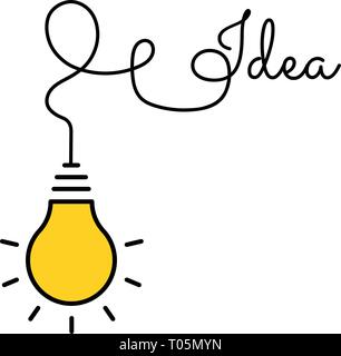 Bulb light idea. concept of big ideas inspiration innovation, invention, effective thinking. Starting the thinking process. Stock Vector