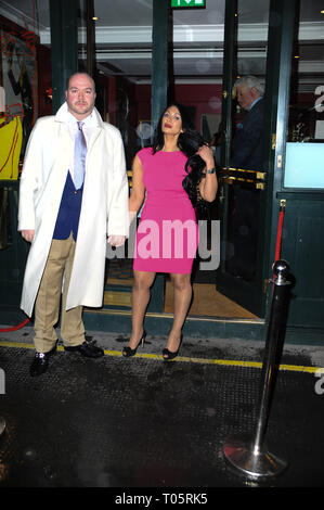 London, UK. 16th Mar, 2019. Jonathan Sothcott and Janine Nerissa seen enjoying a romantic dinner date at Bellamy's, greeted by owner Gavin Rankin. Credit: Terry Scott/SOPA Images/ZUMA Wire/Alamy Live News Stock Photo