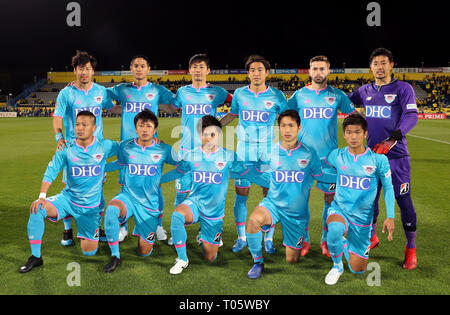 Chiba, Japan. 14th Mar, 2019. Sagan Tosu team group line-up Football/Soccer : 2019 J.League YBC Levain Cup Group Stage match between Kashiwa Reysol 0-1 Sagan Tosu at SANKYO FRONTIER Kashiwa Stadium in Chiba, Japan . Credit: AFLO/Alamy Live News Stock Photo