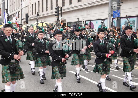 Liverpool UK, 17th March 2019. St Patrick's Day in Liverpool UK. Credit: Ken Biggs/Alamy Live News. Stock Photo