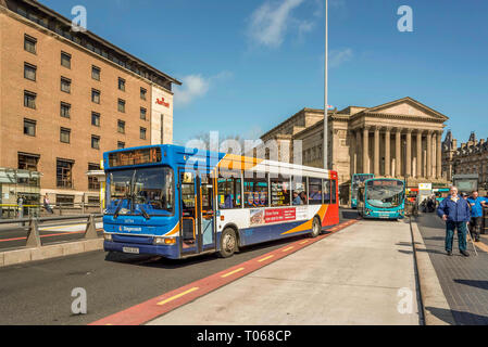 Queens Sqaure bus station in Roe street Liverpool. Stock Photo