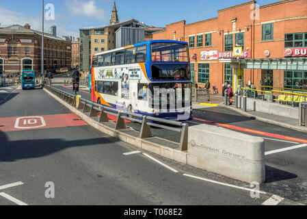 Queens Sqaure bus station in Roe street Liverpool. Stock Photo