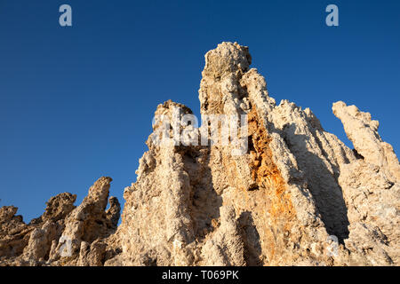 Close up of a limestone tufa formation in the South Tufa Area, Mono Lake, Mono County, California, America Stock Photo
