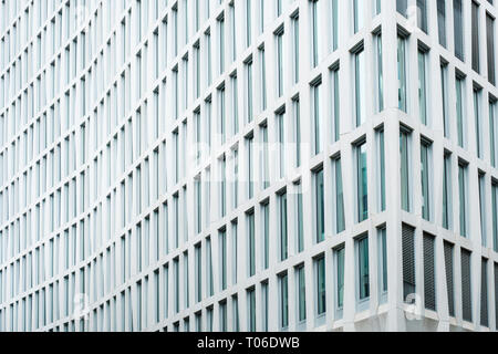 modern facade of corprate building in downtown business district - Stock Photo