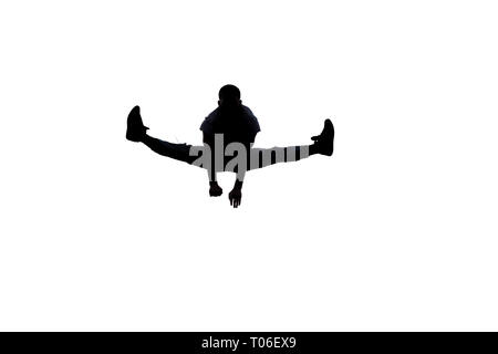 An urban guy is doing breakdance Stock Photo