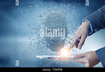 Artificial intelligence and future technologies. Mixed media Stock Photo