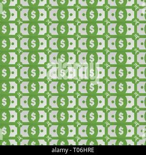 Dollar seamless pattern background. Vector illustration money. Currency design. Stock Vector