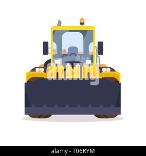 Wheel loader front view flat style Stock Vector