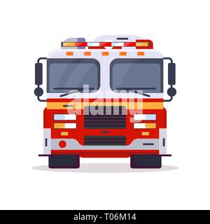 Front view of fire engine Stock Vector
