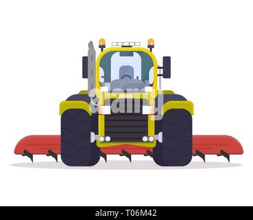 Front view of cultivator tractor Stock Vector