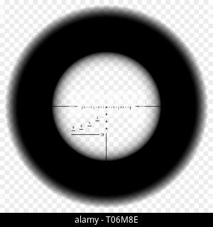 Sniper rifle scope view Stock Vector