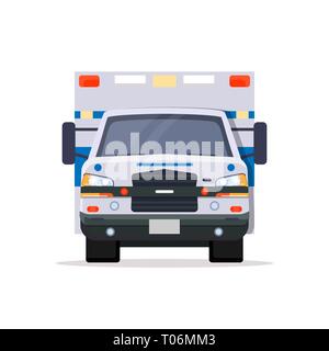 Front view of ambulance car  Stock Vector