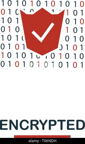 Encrypted icon. Creative two colors design from crypto currency icons collection. Simple pictogram encrypted icon for web design, apps, software, prin Stock Vector