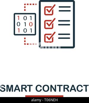 Smart Contract icon. Creative two colors design from crypto currency icons collection. Simple pictogram smart contract icon for web design, apps, soft Stock Vector