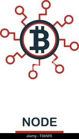 Node icon. Creative two colors design from crypto currency icons collection. Simple pictogram node icon for web design, apps, software, print usage. Stock Vector