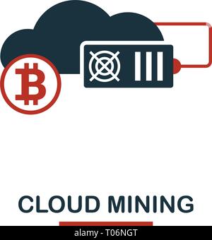 Cloud Mining icon. Creative two colors design from crypto currency icons collection. Simple pictogram cloud mining icon for web design, apps, software Stock Vector