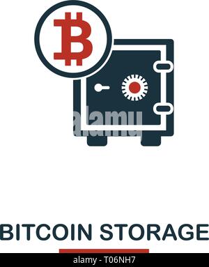 Bitcoin Storage icon. Creative two colors design from crypto currency icons collection. Simple pictogram bitcoin storage icon for web design, apps, so Stock Vector