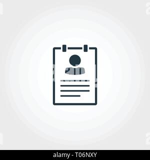 Resume icon. Creative monochrome Resume icon for web design, apps, software, printing. Stock Vector