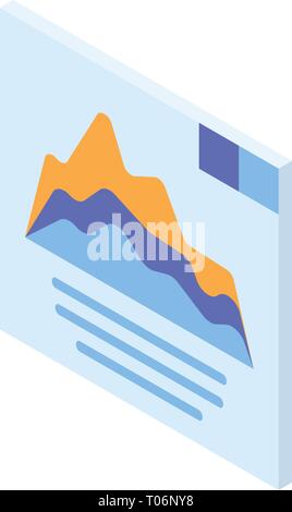 Graph panel icon, isometric style Stock Vector