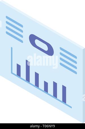 Diagram bar panel icon, isometric style Stock Vector