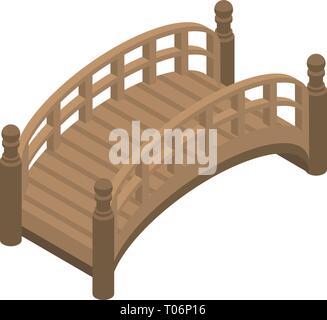 Park bridge icon, isometric style Stock Vector