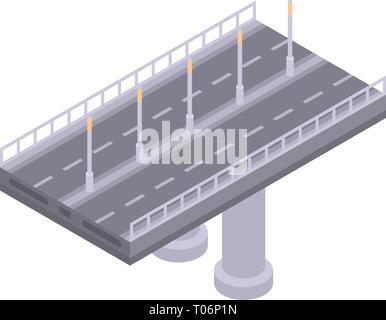 Autobahn bridge icon, isometric style Stock Vector