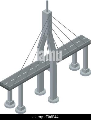Modern bridge icon, isometric style Stock Vector