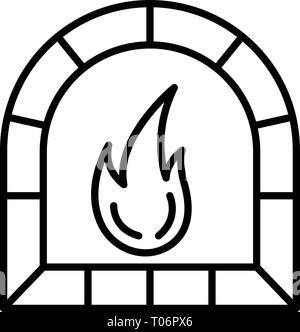 Potter oven icon, outline style Stock Vector