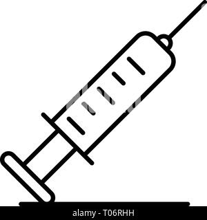 Syringe pet icon, outline style Stock Vector