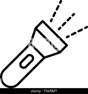 Police flashlight icon, outline style Stock Vector