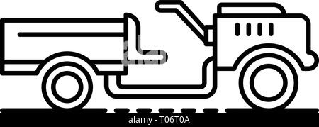 Walking tractor icon, outline style Stock Vector