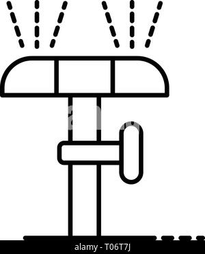 Automatic irrigation sprinklers icon Black line art vector in black and ...