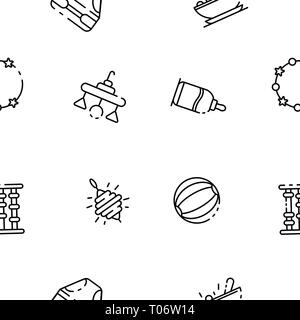 Baby toy icon, outline style Stock Vector