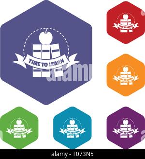 Book icons vector hexahedron Stock Vector