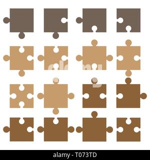 Jigsaw pieces puzzle icon. Vector illustration, flat design. Stock Vector