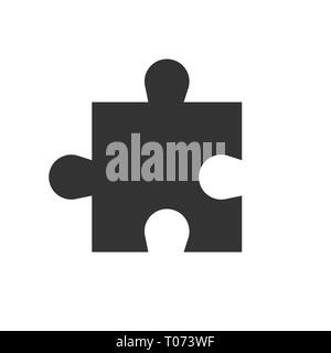 Simple puzzle icon. Vector illustration, flat design. Stock Vector