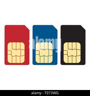 SIM card icon. Vector illustration, flat design. Stock Vector