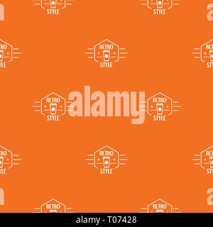 Retro style pattern vector orange Stock Vector