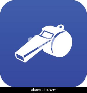 Whistle icon blue vector Stock Vector