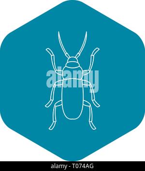 Horned bug thin line icon. Beetle symbol Stock Vector Image & Art - Alamy