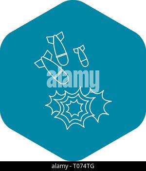 Bomb icon, outline style Stock Vector